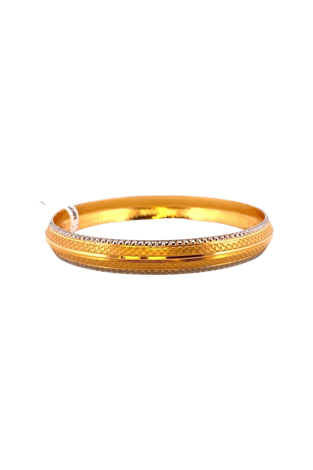 22K Gold Two-tone Dotted Pattern Men’s Kara