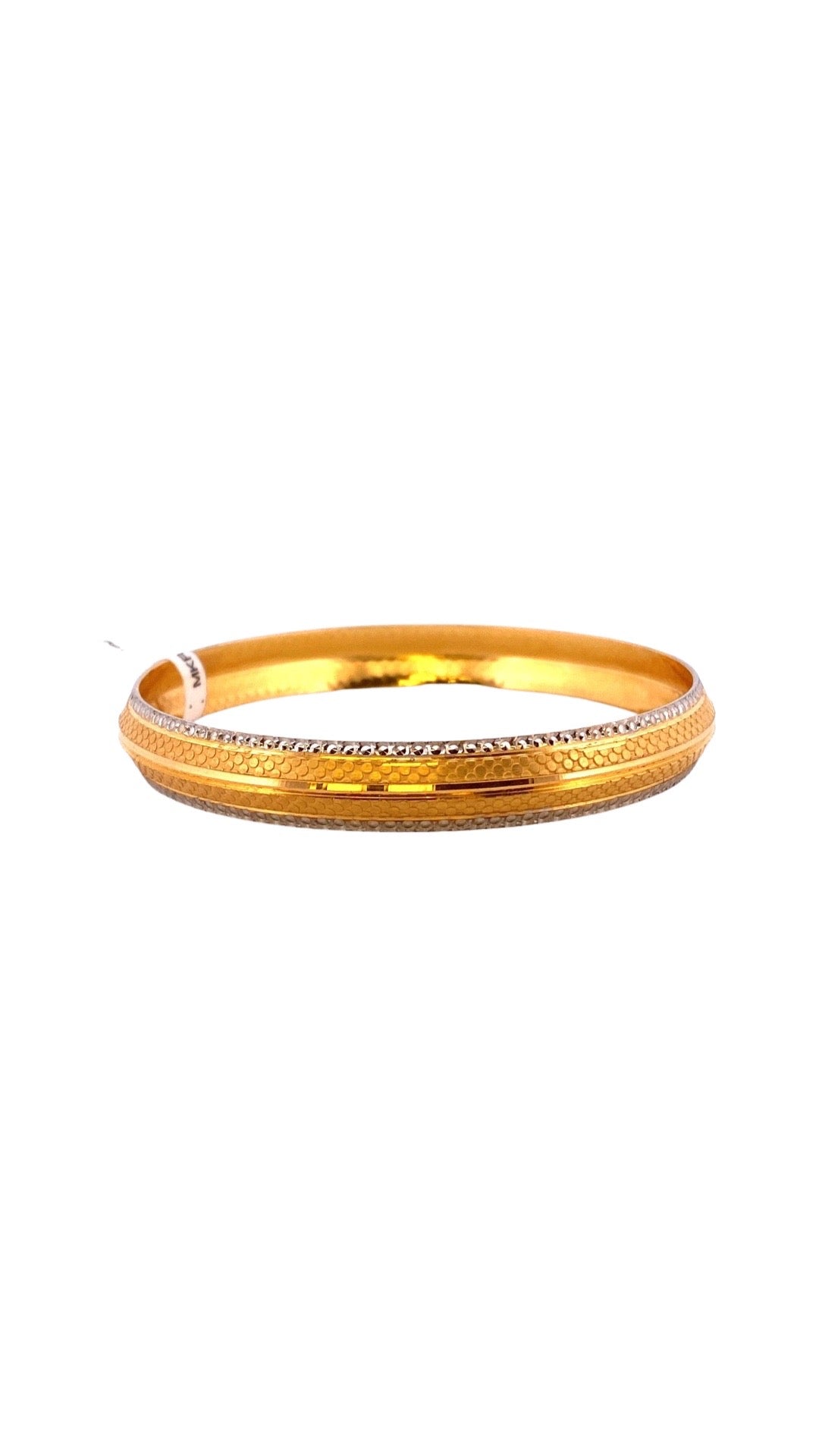 22K Gold Two-tone Dotted Pattern Men’s Kara