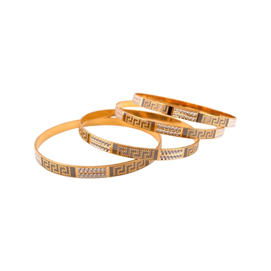 22K Gold Delicate 4 Pieces Bangles Set