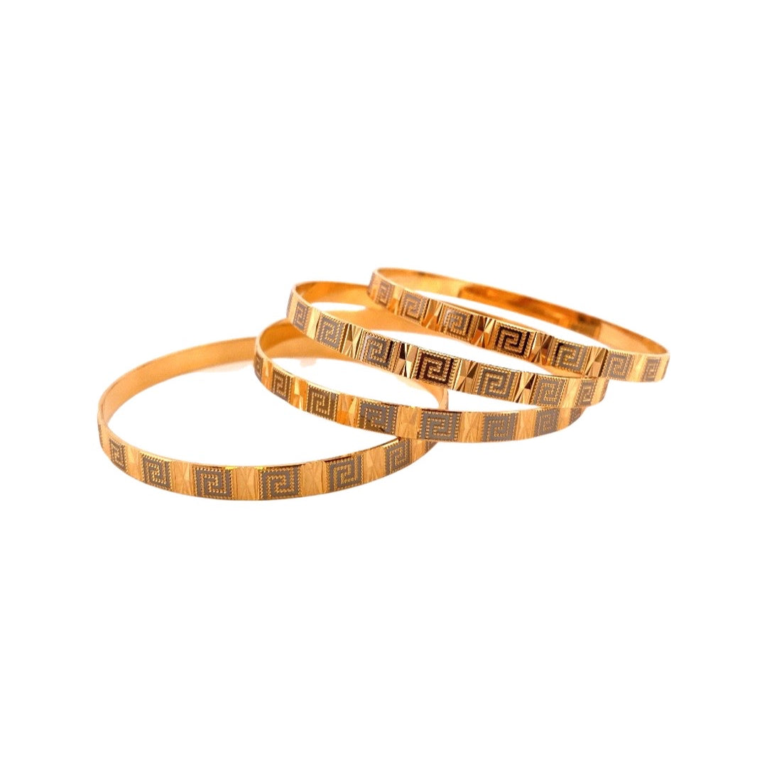 22K Gold Classy Design 4 Pieces Bangles Set