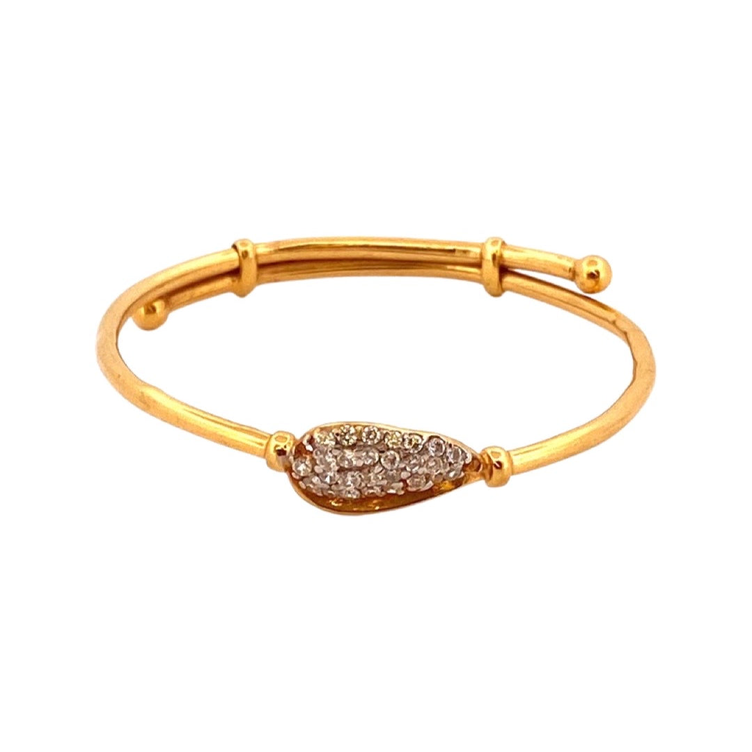 22K Gold Leaf Design Baby Bangle