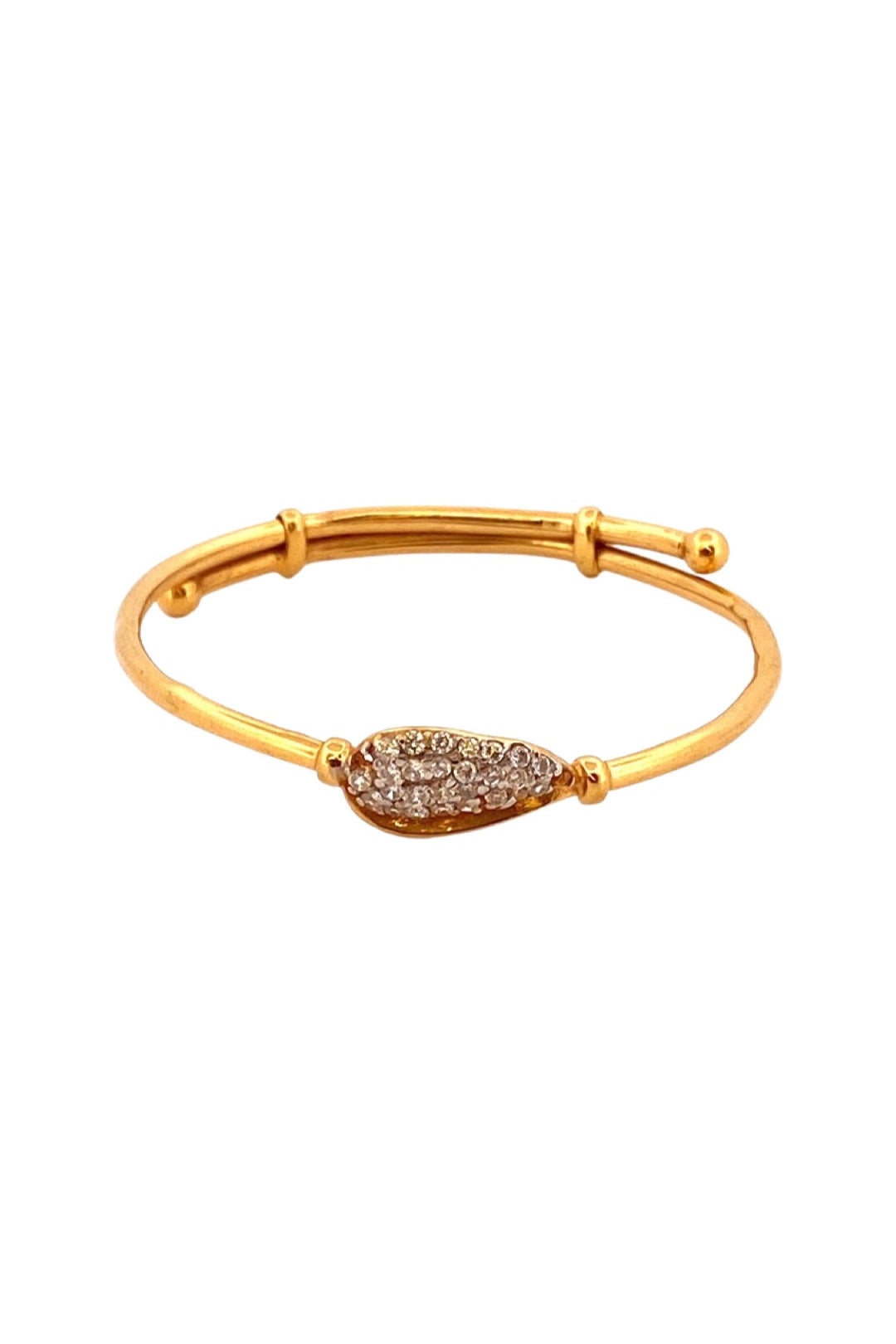 22K Gold Leaf Design Baby Bangle