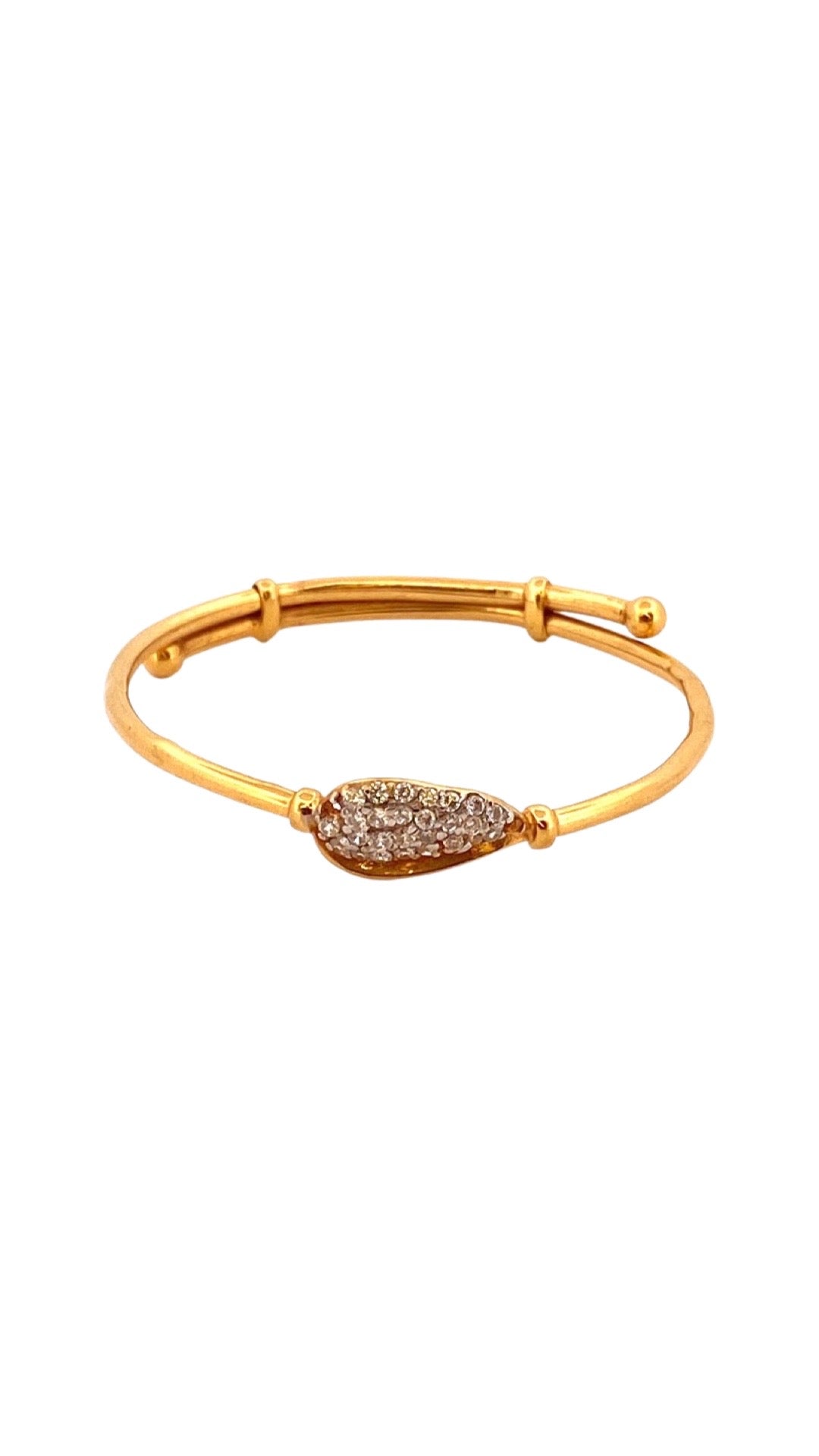 22K Gold Leaf Design Baby Bangle
