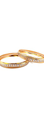 22K Gold Two-tone Flower Design 2 Pieces Set Of Bangles