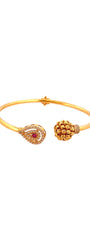 22K Gold Leaf & Round Cuff Single Bangle