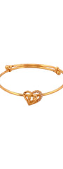 22K Gold Heart Design Baby Bangle