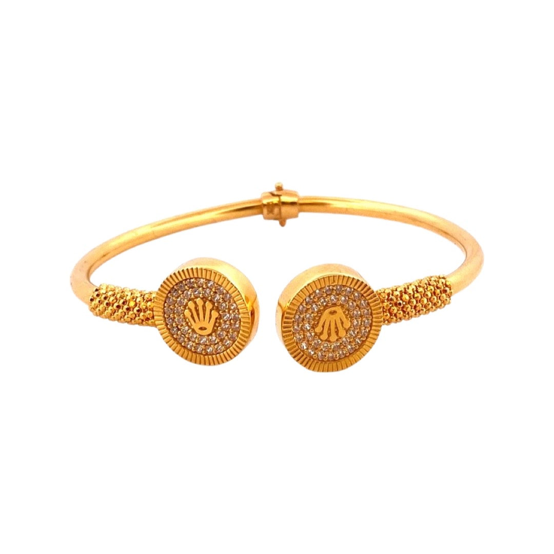22K Gold Trendy Designer Single Bangle