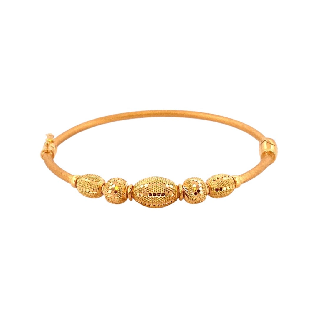 22K Gold Vintage Beads Designer Single Bangle