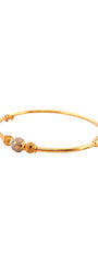 22K Gold Three-Beads Decor Single Bangle