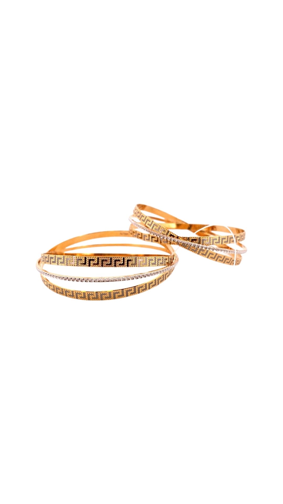 22K Gold Two-tone Fashionable Pair of Bangles