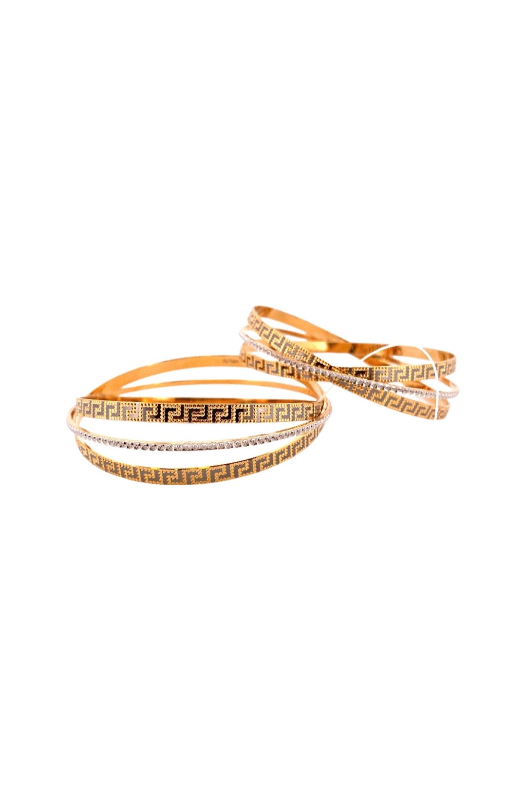 22K Gold Two-tone Fashionable Pair of Bangles