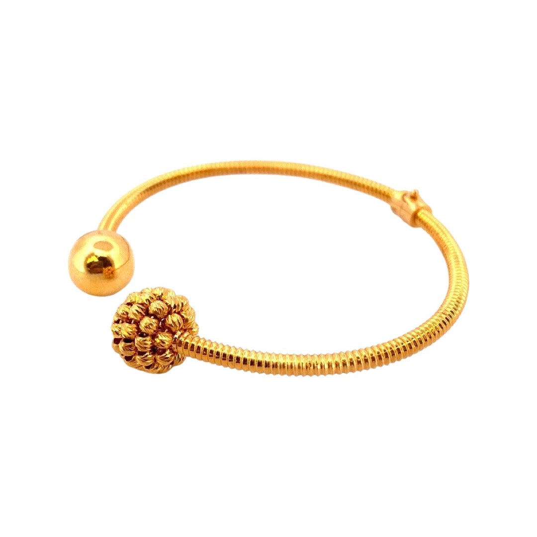 22K Gold Designer Cuff Single Bangle