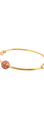 22K Gold Rose Gold Bead Single Bangle