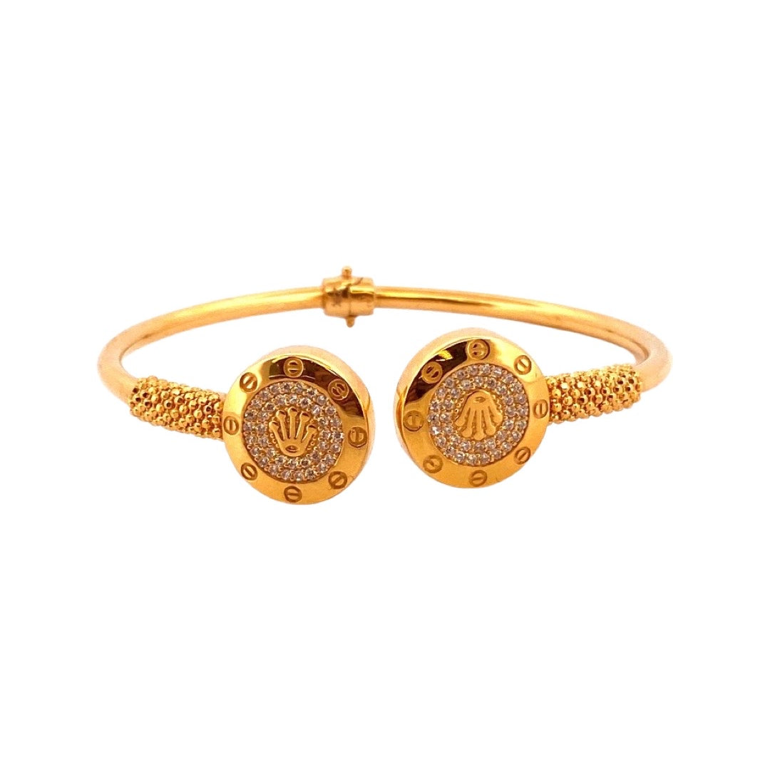 22K Gold Vintage Cuff Single Bangle