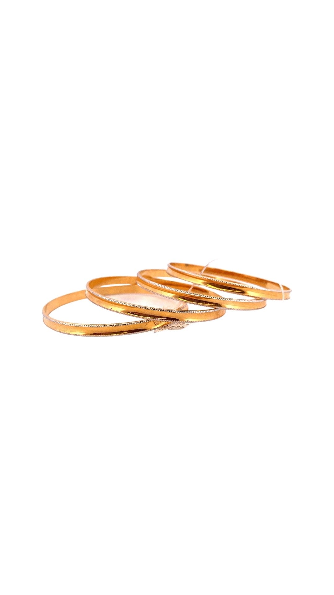 22K Gold Two-tone Plain 4 Pieces Bangles Set
