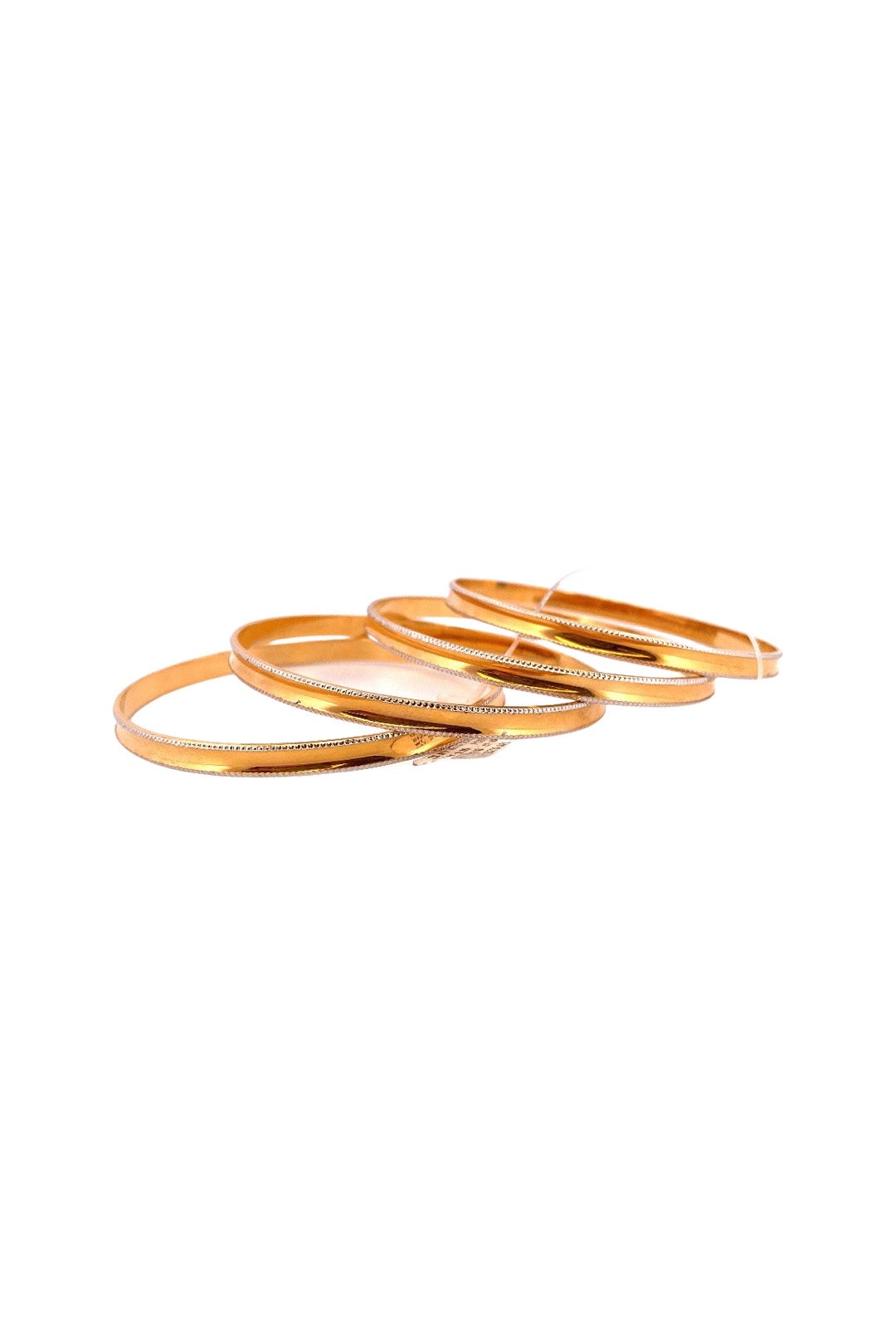 22K Gold Two-tone Plain 4 Pieces Bangles Set
