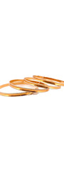 22K Gold Two-tone Plain 4 Pieces Bangles Set