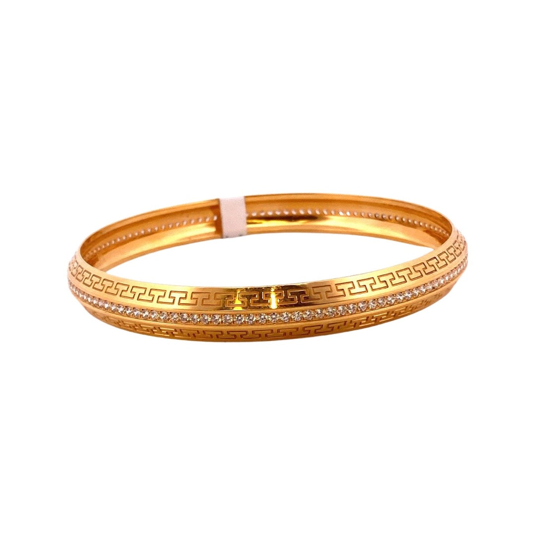 22K Gold CZ Stone Designer Men’s Kara