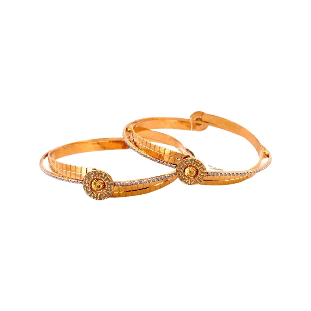 22K Gold CZ Designer Bangles