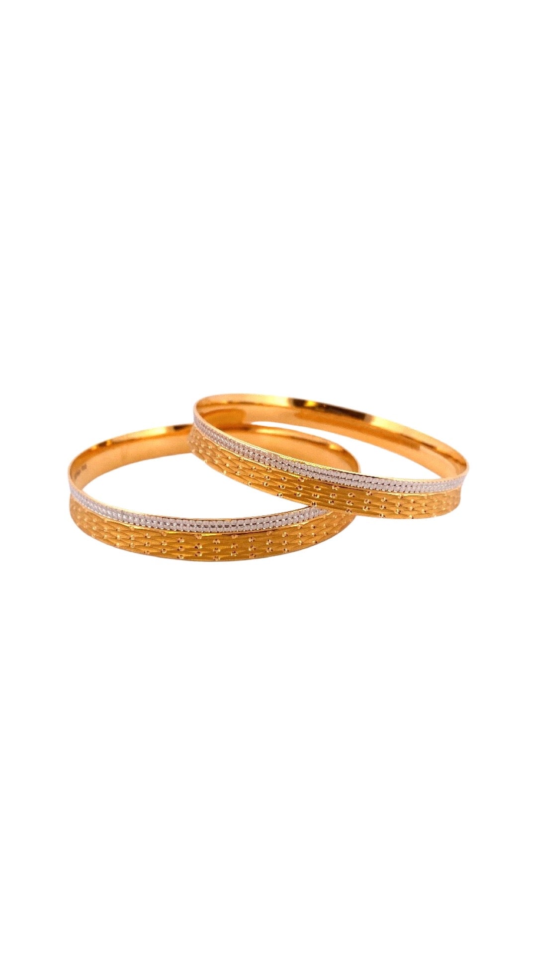 22K Gold Two-tone Vintage Bangles