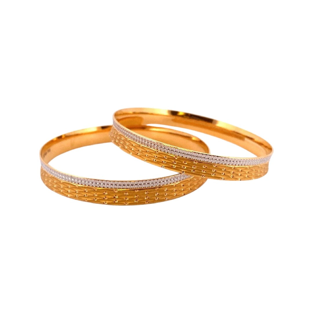 22K Gold Two-tone Vintage Bangles