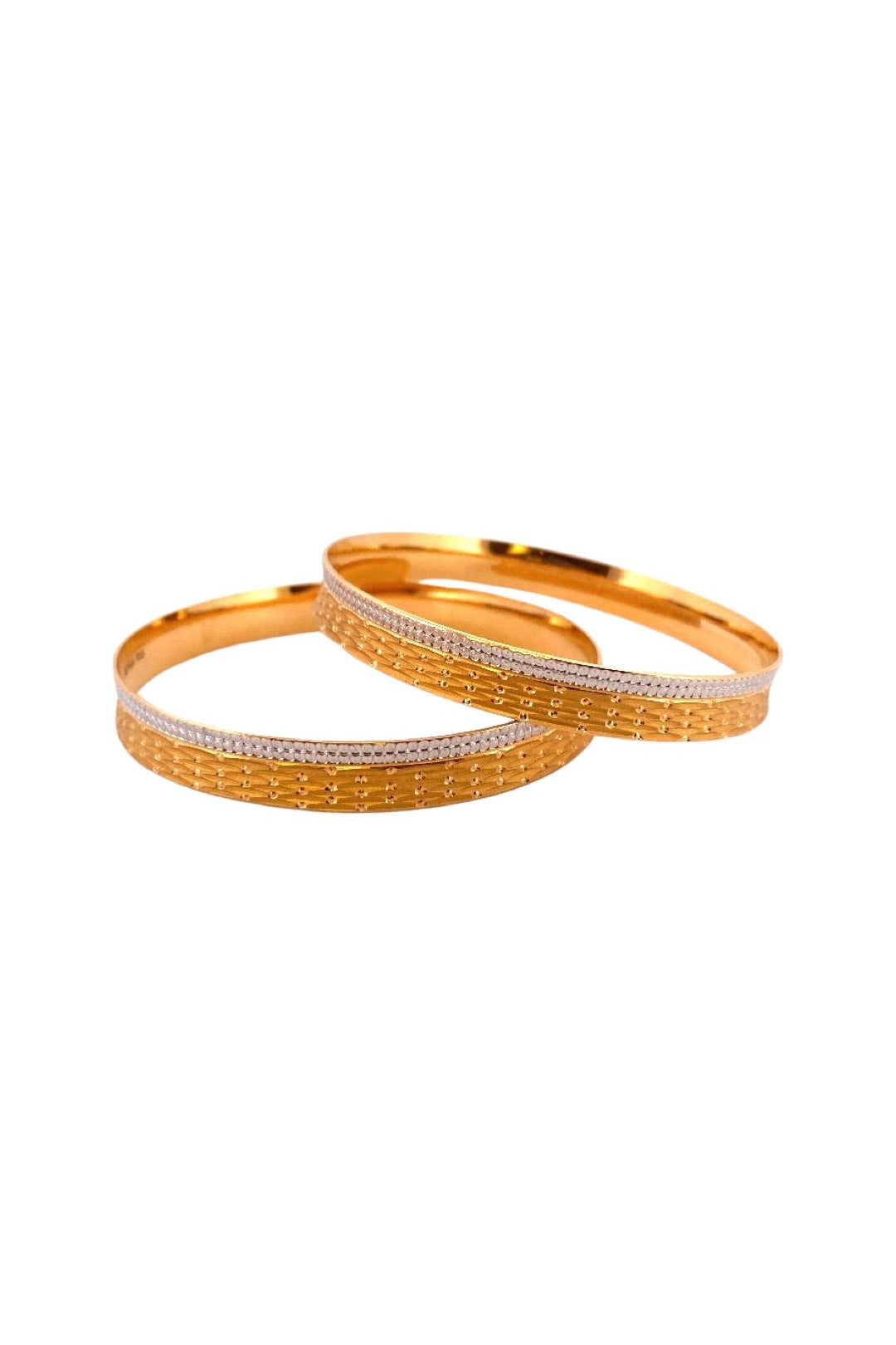 22K Gold Two-tone Vintage Bangles