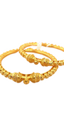 22K Gold Designer 2 Pieces Set Of Ladies Screw Bangles