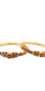 22K Gold Meena Designer 2 Pieces Set Of Ladies Screw Bangles