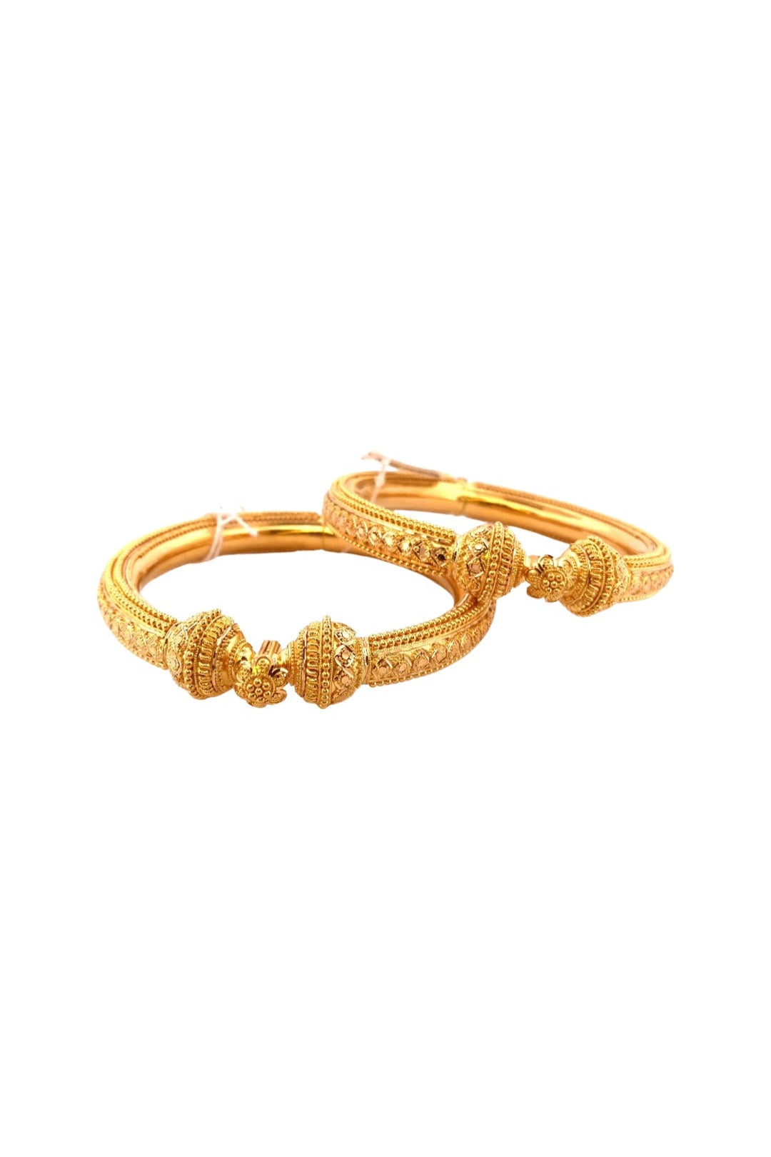 22K Gold Designer 2 Pieces Set Of Ladies Screw Bangles