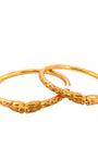 22K Gold Frosted Design Laser Cut 2 Pieces Set Of Ladies Bangles