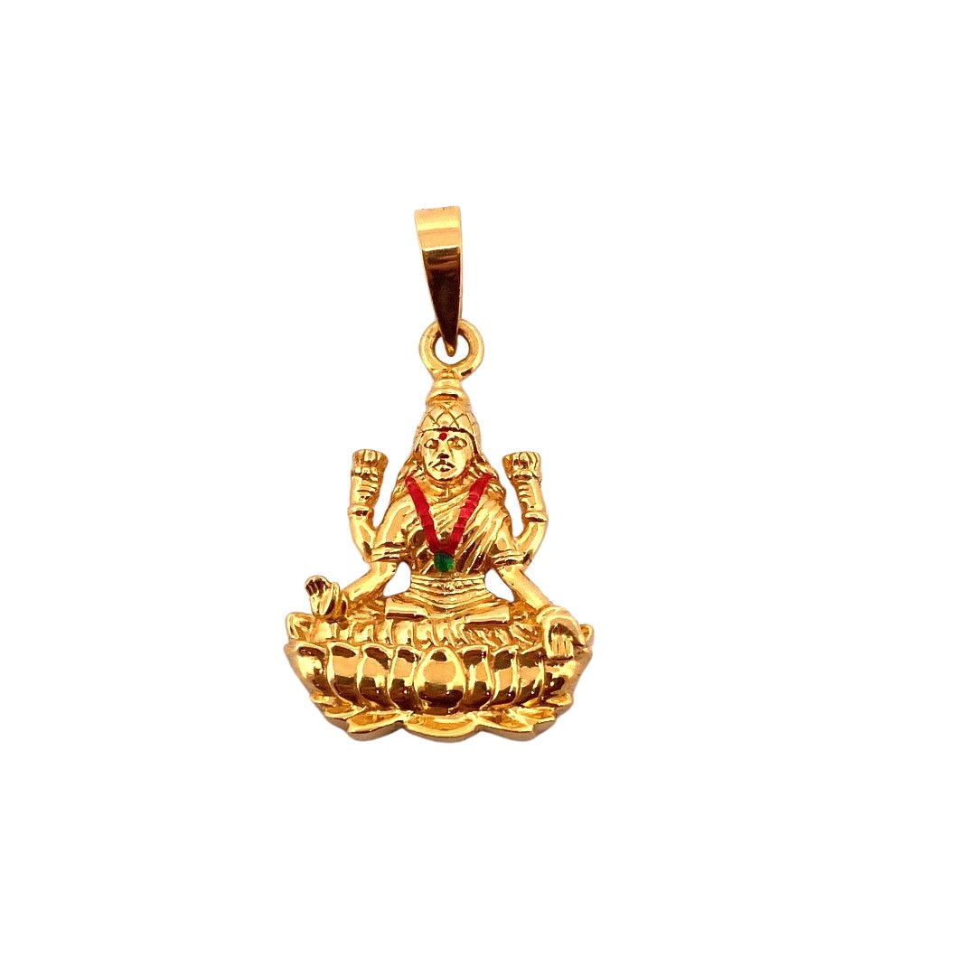 22K Gold Goddess Lakshmi Pendant – Ashok Jewellers Canada