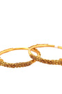 22K Gold Antique 2 Pieces Set Of Ladies Screw Bangles