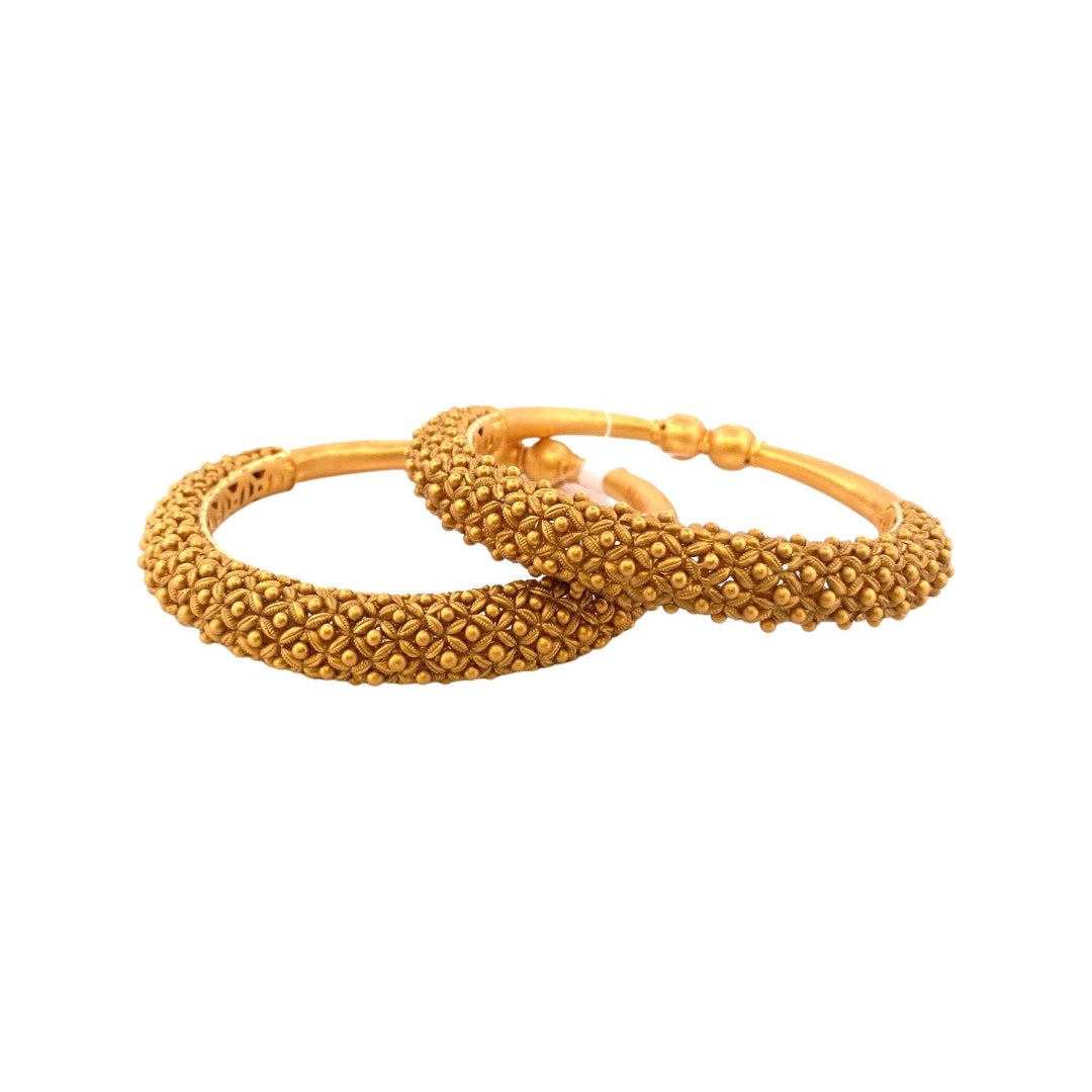 22K Gold Elegant 2 Pieces Set Of Bangles