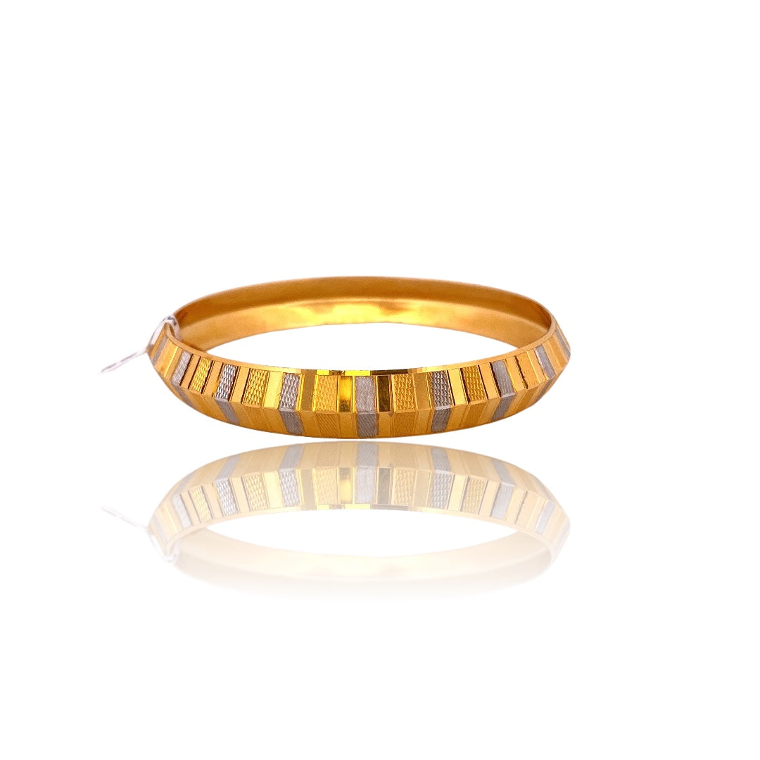 22K Gold Two-tone Men's Kara