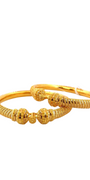22K Gold Designer 2 Pieces Set Of Ladies Screw Bangles