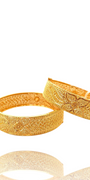 22K Gold Designer 2 Pieces Set of Ladies Screw Bangles