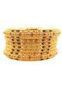 22K Gold Multi-colour 6 Pieces Bangles Set