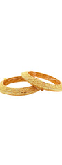 22K Gold 2 Pieces Set Of Ladies Screw Bangles