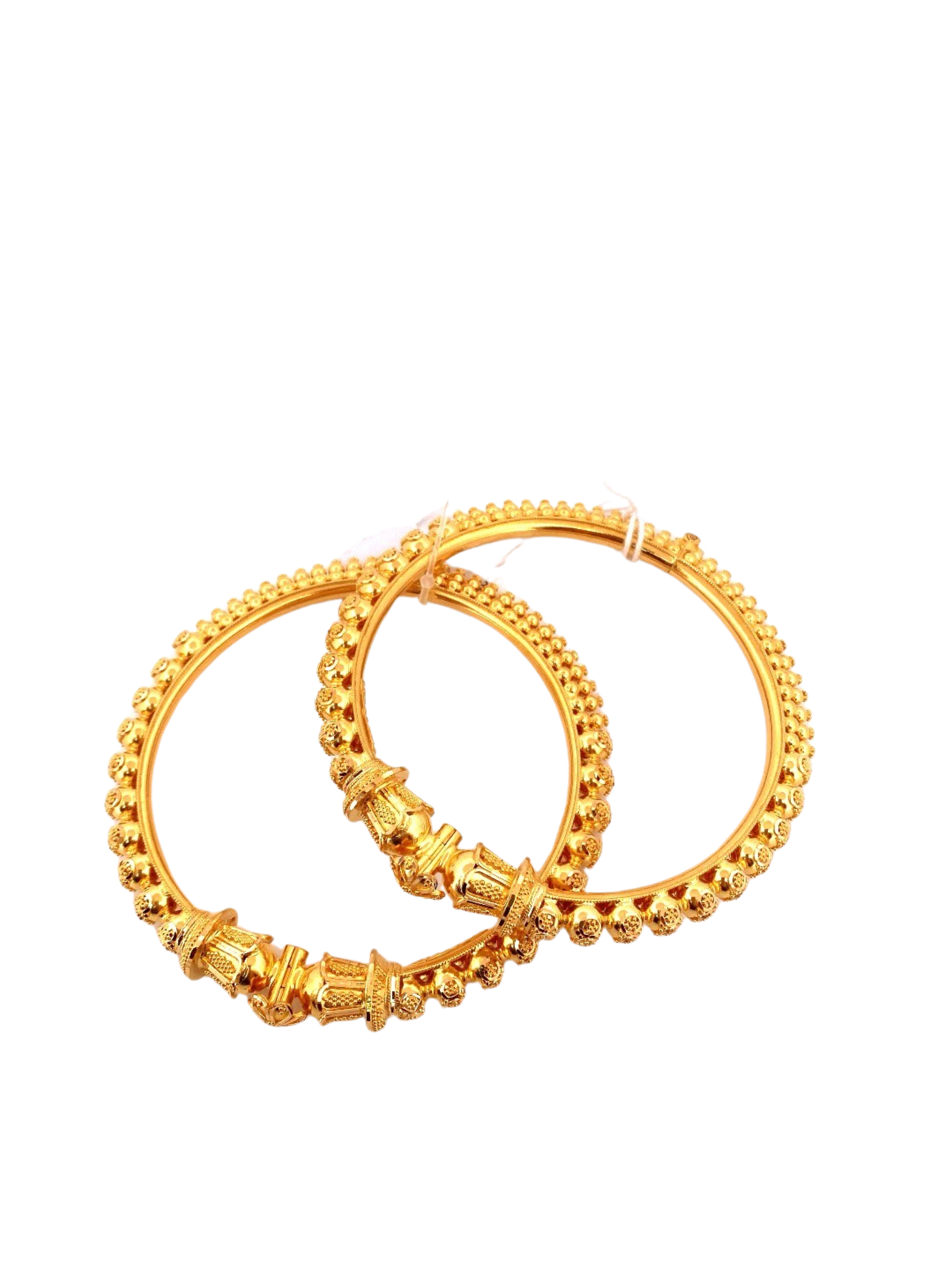 22K Gold Designer 2 Pieces Set Of Ladies Screw Bangles