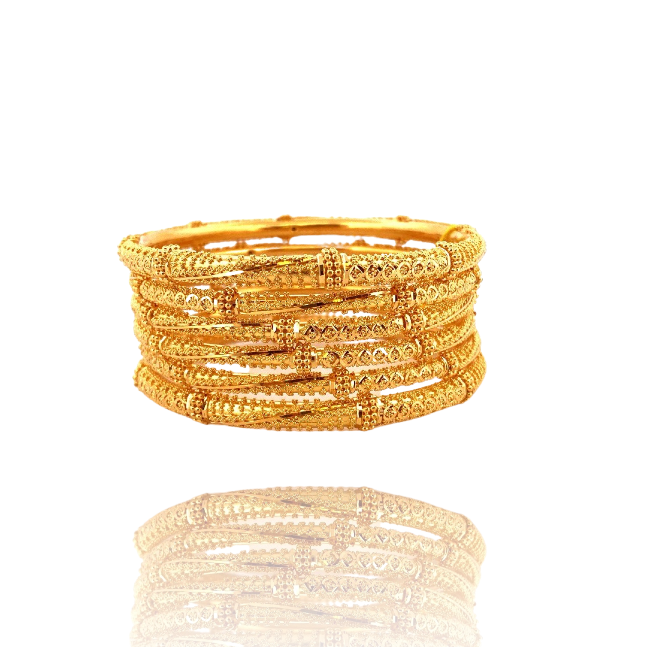 22K Gold Designer 6 Pieces Set of Bangles