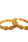 22K Gold Antique 2 Pieces Set Of Ladies Screw Bangles