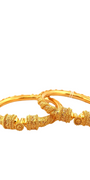 22K Gold Designer 2 Pieces Set Of Ladies Screw Bangles