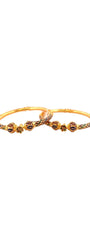 22K Gold Vintage Meena 2 Pieces Set Of Ladies Screw Bangles