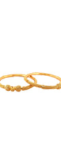 22K Gold 2 Pieces Set Of Ladies Screw Bangles