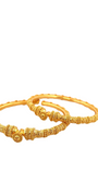 22K Gold Designer 2 Pieces Set Of Ladies Screw Bangles