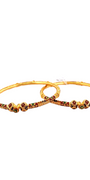 22K Gold Meena Designer 2 Pieces Set Of Ladies Screw Bangles