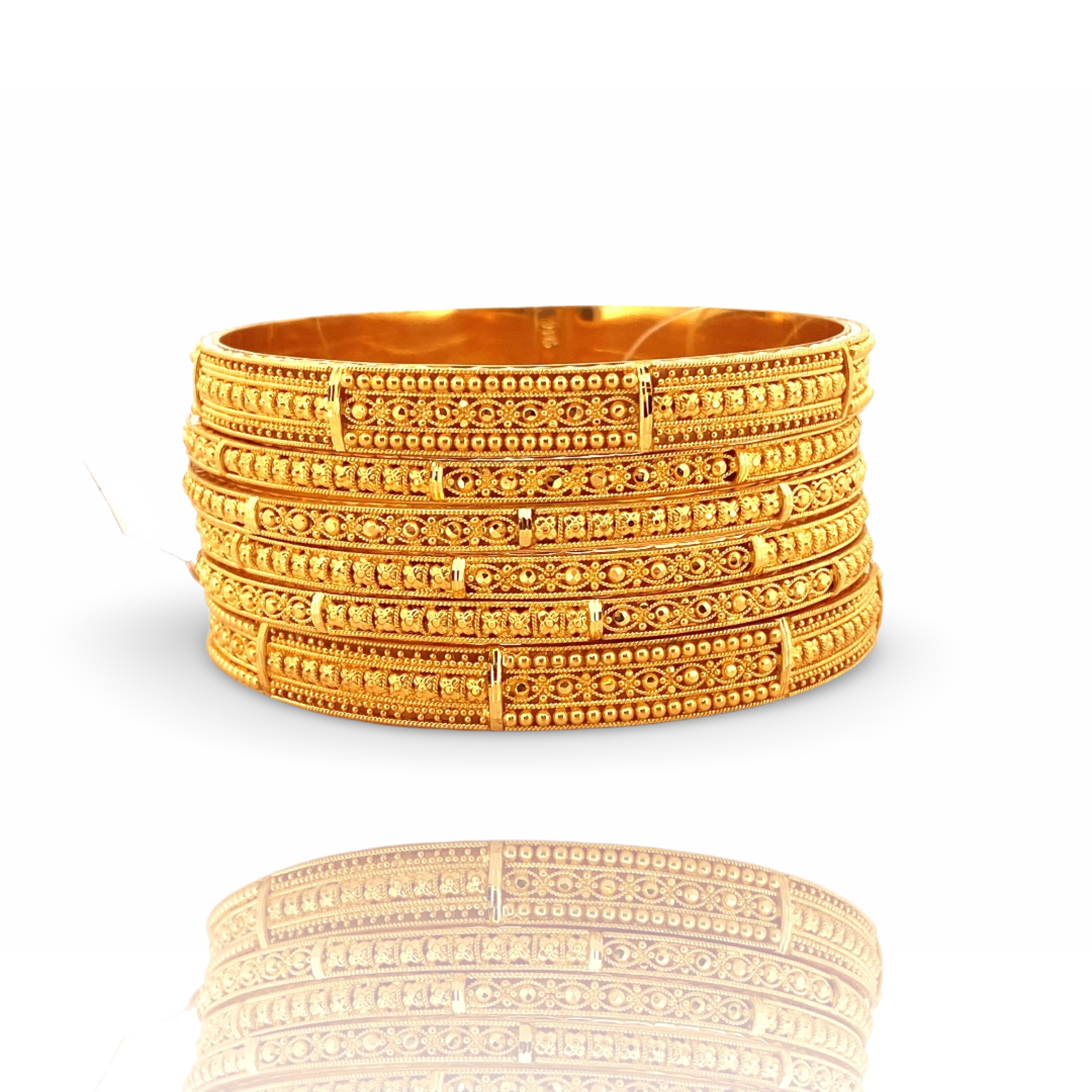 22K Gold Designer 6 Pieces Bangles Set