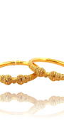 22K Gold Designer 2 Pieces Set of Ladies Screw Bangles