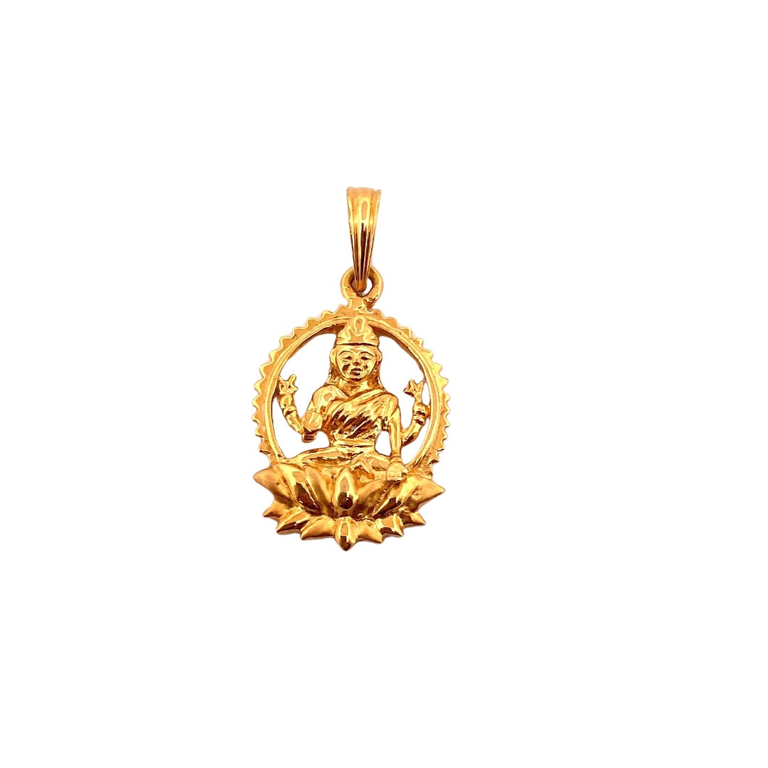 22K Gold Designer Goddess Lakshmi Pendant – Ashok Jewellers Canada