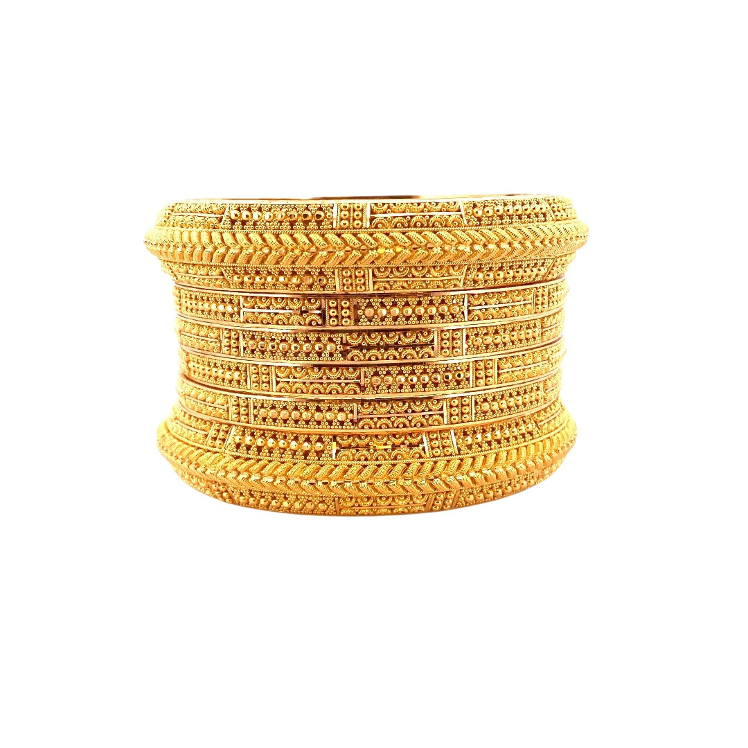 22K Gold Designer 6 Pieces Bangles Set